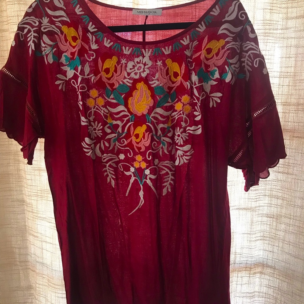 Cute Bohemian Embroidered Top